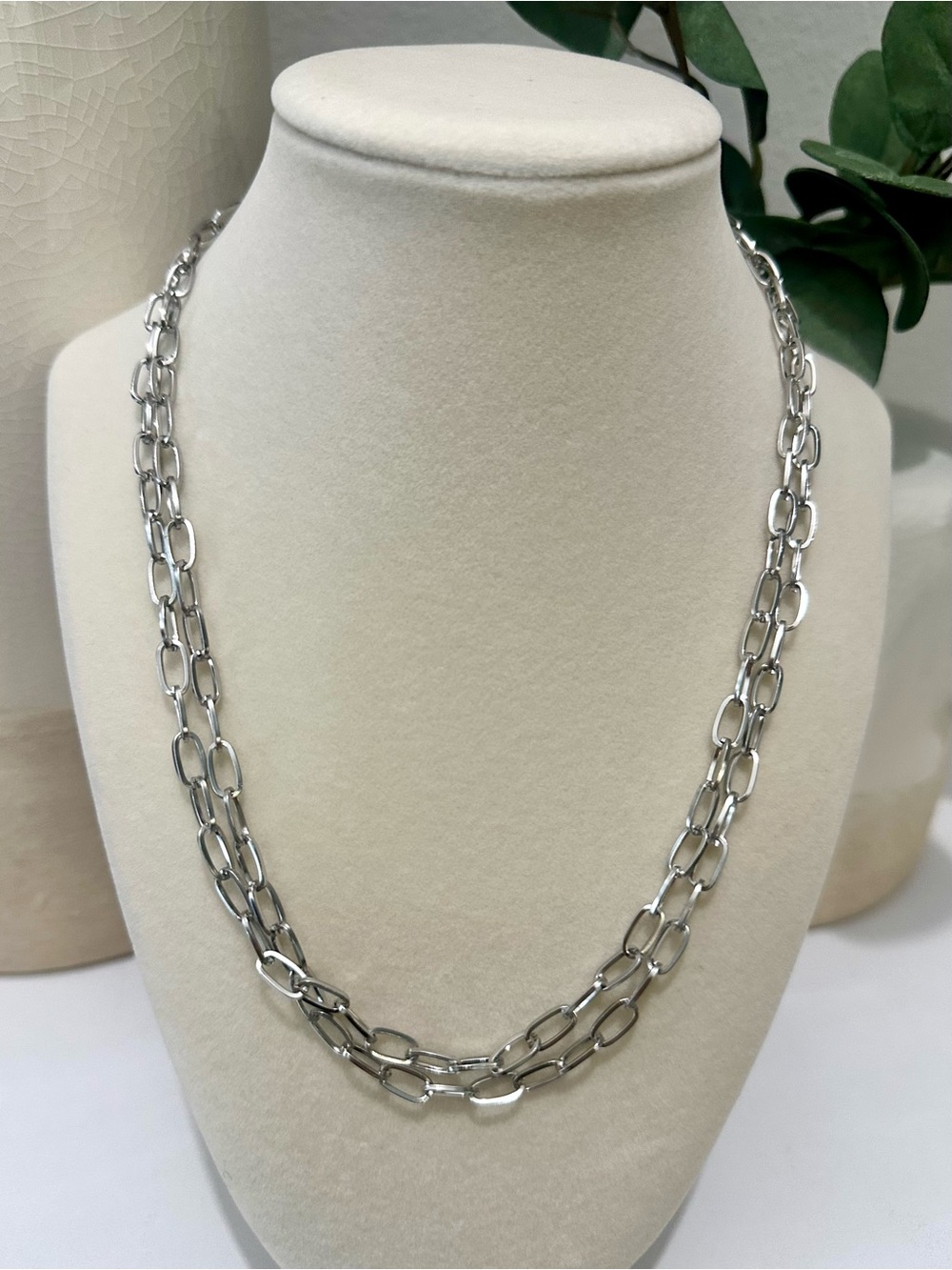 Double-Strand Paperclip Style Necklace
